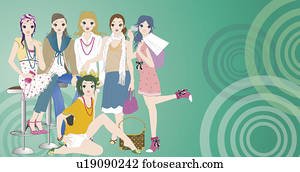 ansicht, von, a, gesellschaft, von, women.