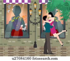 View of a couple hugging each other.