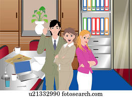 pessoas, trabalhando, em, um, escritório.