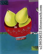 Fresh pears in a bowl