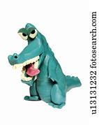 jacaré, com, língua ressalta