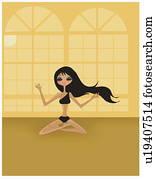 Young woman in a yoga lotus pose with her hands in a chin mudra