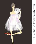 Woman dressed ballerina style