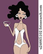 mulher, posar, em, branca, um-pedaço, fato de banho, segurando, óculos de sol