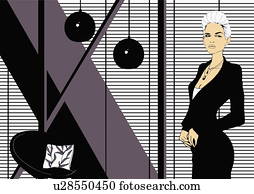 現代 ビジネス, 女, 中に, デザイナー, オフィス