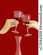 Toasting two glasses of red wine Toasting two glasses of red wine
