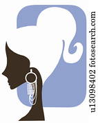 Profile of woman with elaborate earring Profile of woman with elaborate earring
