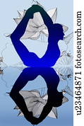 Woman in a yoga back bend pose Woman in a yoga back bend pose