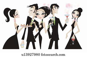 People mingling at a cocktail party