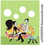 Young couple sitting on sofa with wine glasses Young couple sitting on sofa with wine glasses