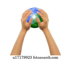 Close-up of a globe in hands