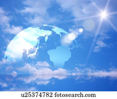 Digital composite of globe