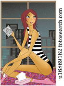 Woman holding photograph