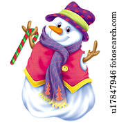 schneemann, mit, hut, weste, und, schal schneemann, mit, hut, weste, und, schal