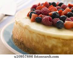 cheesecake nova iorque, com, bagas misturadas