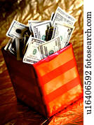 Money in gift box