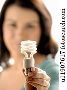 Young girl w/Light bulb, Regina, Saskatchewan