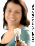 Young girl w/Light bulb, Regina, Saskatchewan