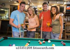 amigos, em, um, junte corredor