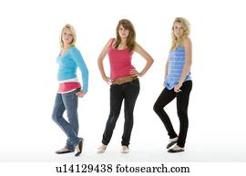 Full Length Portrait Of Teenagers