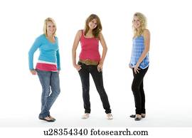 Full Length Portrait Of Teenagers