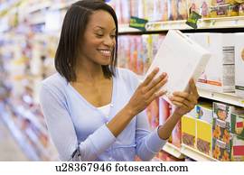 קניות של אישה, ב, a, מכולת