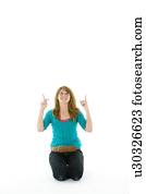 Full Length Portrait Of Teenage Girl