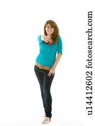 Full Length Portrait Of Teenage Girl