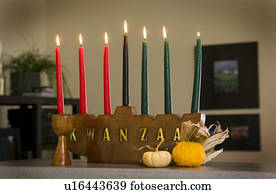 kwanzaa, candelabros, e, copo