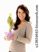 Young girl w/Flower, Regina, Saskatchewan