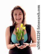 Young girl w/Flower, Regina, Saskatchewan