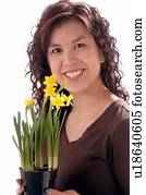 Young girl w/Flower, Regina, Saskatchewan