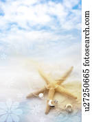 A starfish on sand with the clear sky and cloud in background (composite) A starfish on sand with the clear sky and cloud in background (composite)