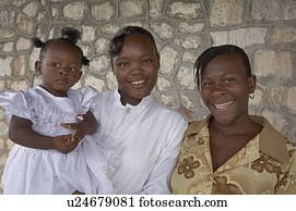 família, pessoas, crianças, mulheres, jamaica, fêmeas