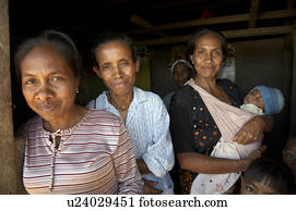 família, pessoas, rosto, crianças, timor, leste, aileu
