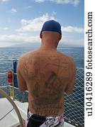 Hawaiin, mão convés, ligado, baleia, relógio, bot, tatoos, lahaina, maui, havaí, estados unidos américa