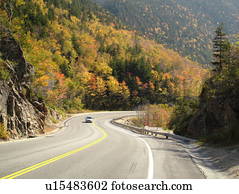 Winding Road Lined Fall Foliage White Mountain National Forest New ...