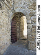 Arched doorway in Lisbon, Portugal.