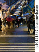 Rialto Bridge with open air market in background
