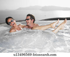 Couple in hot tub