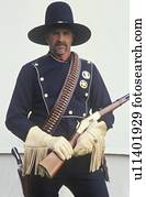 Living History participant posing as US Marshall