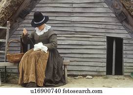 Living history reenactment of Pilgrims