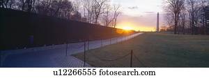 vietnã, Veteran's, memorial, em, amanhecer