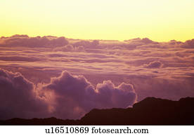 monte, haleakala, vulcão, em, amanhecer