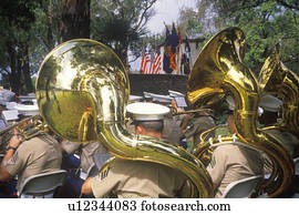 militar, faixa, Veteran's, cemitério nacional