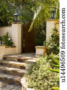 Front Gate and Steps to Spanish Style Home