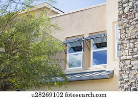 Exterior shot of contemporary homes