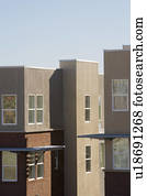 Exterior shot of Contemporary Condominiums