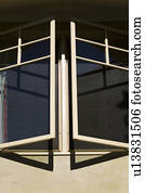 Exterior Shot of Open Windows on Contemporary Home