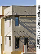 Exterior shot of contemporary homes